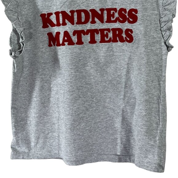 Gymboree Girls Kindness Matters Ruffle Sleeve Tee Gray Size L 10-12 - Picture 3 of 10